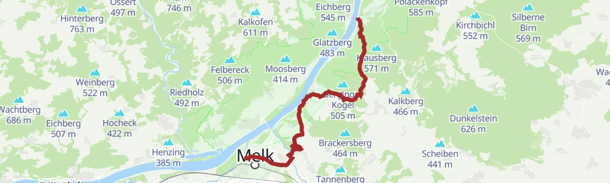 Route map: Welterbesteig Wachau 09: Melk-Aggsbach Dorf